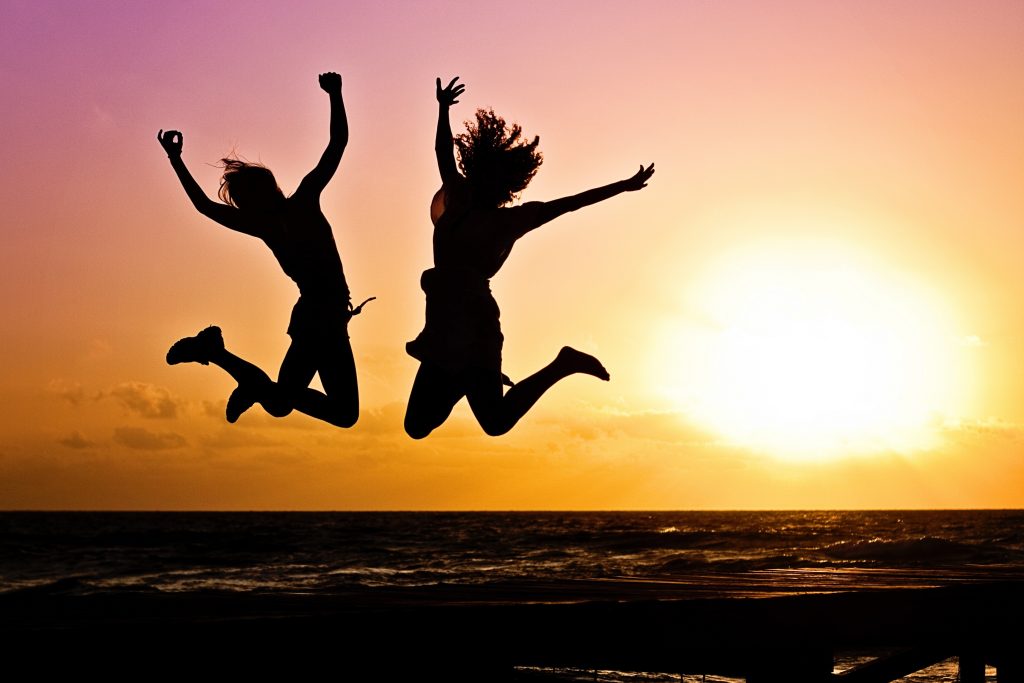 happy - girls - beach