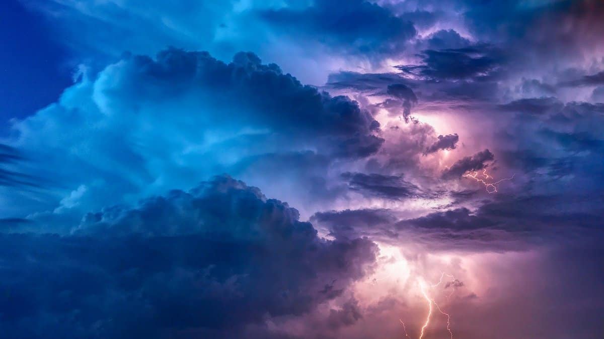 clouds - thunderstorm - purple
