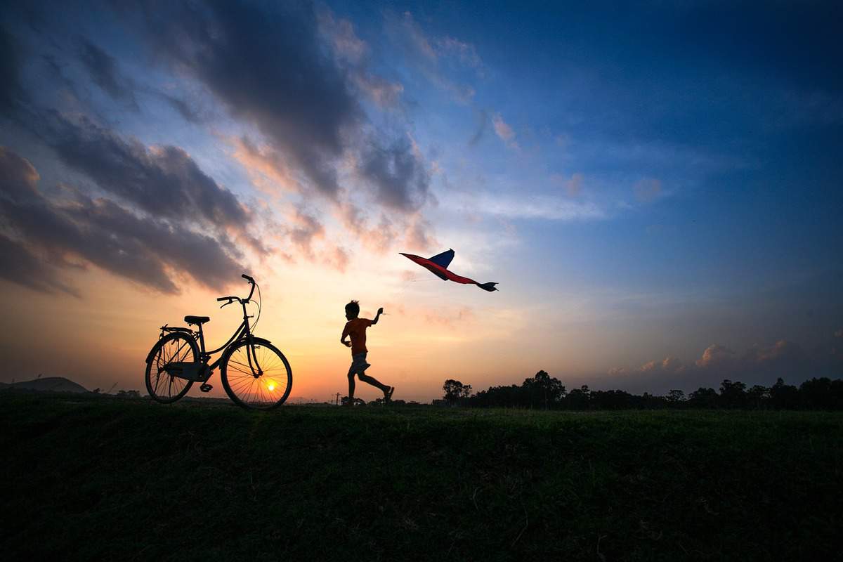 boy - bike - field