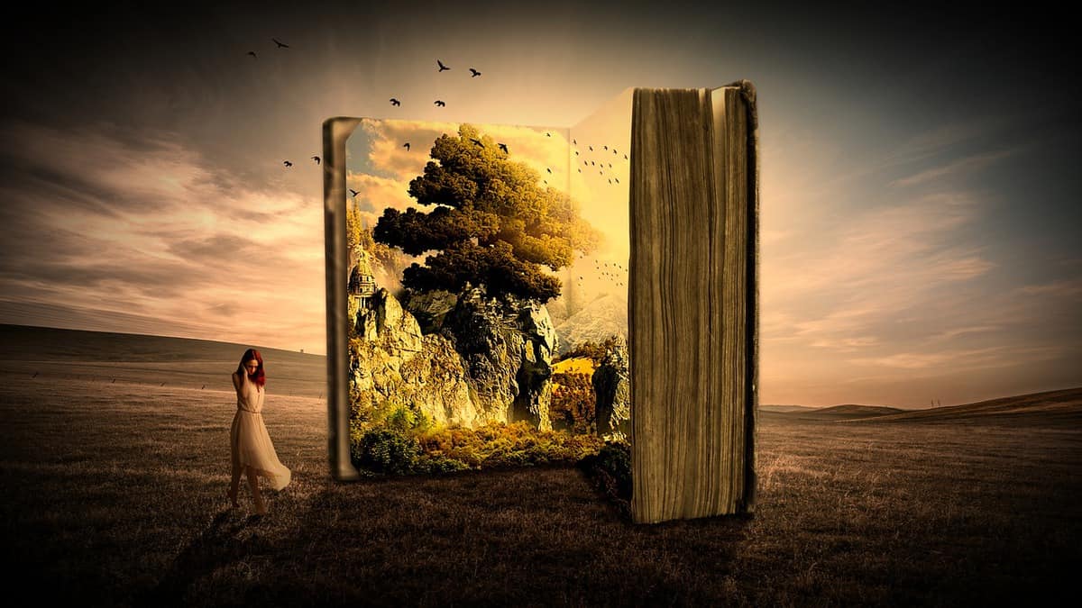 book - woman - landscape