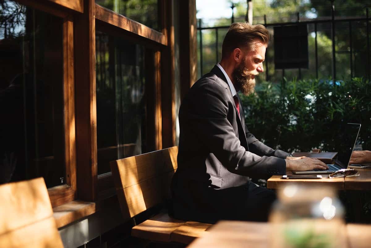 man-working-alone