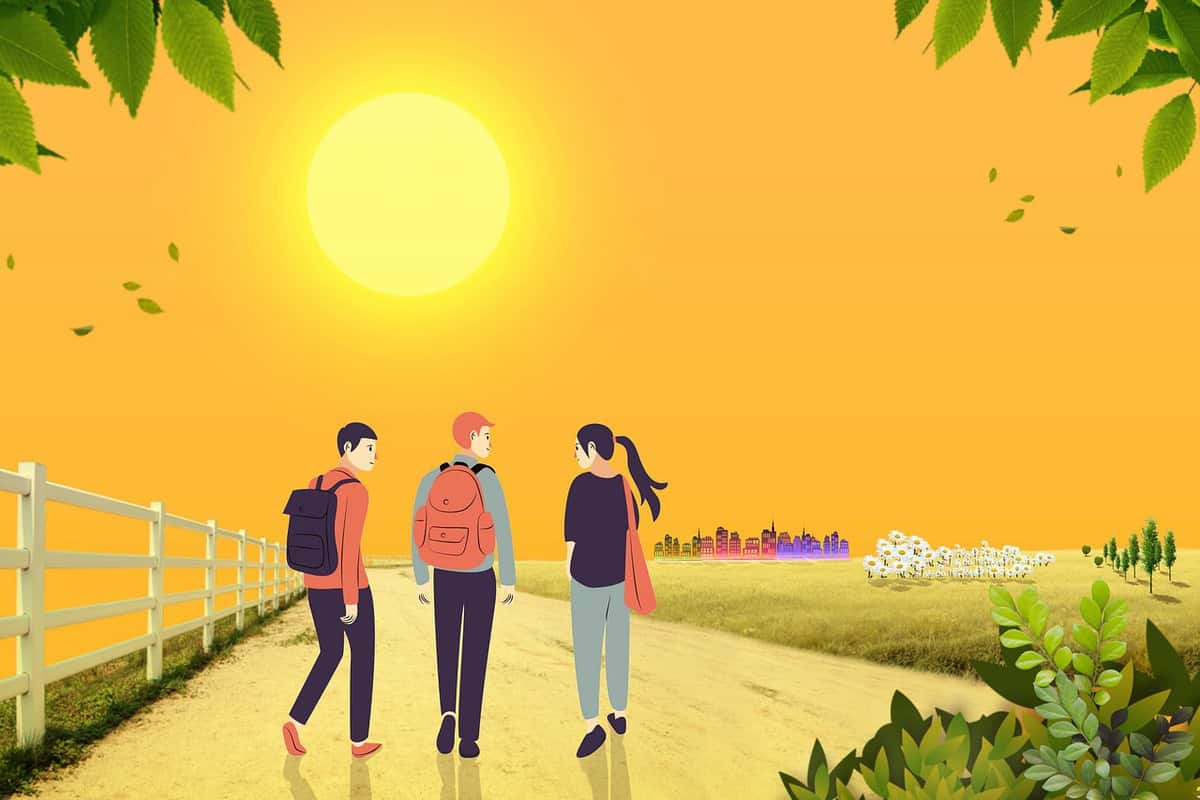 sun-walking-together