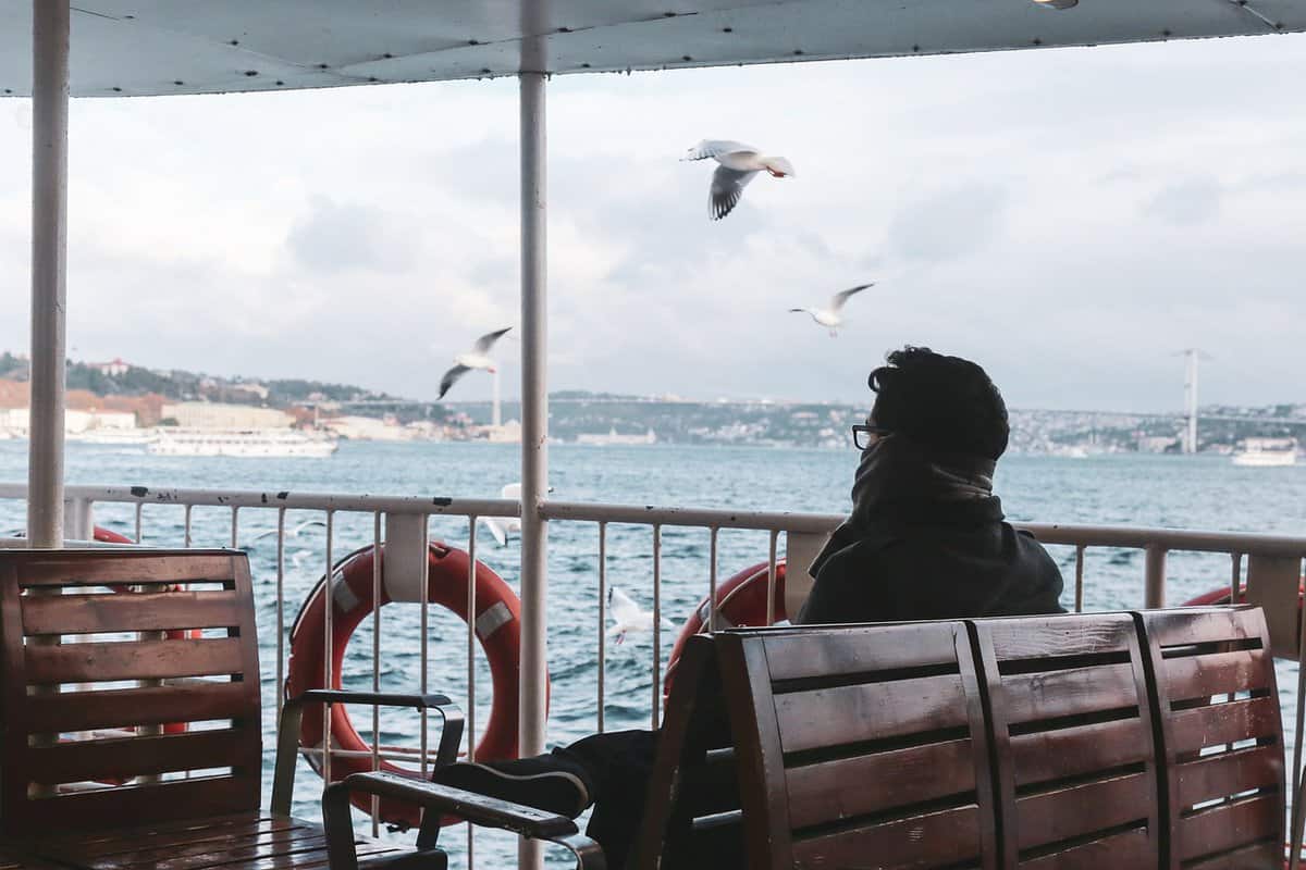 en un barco