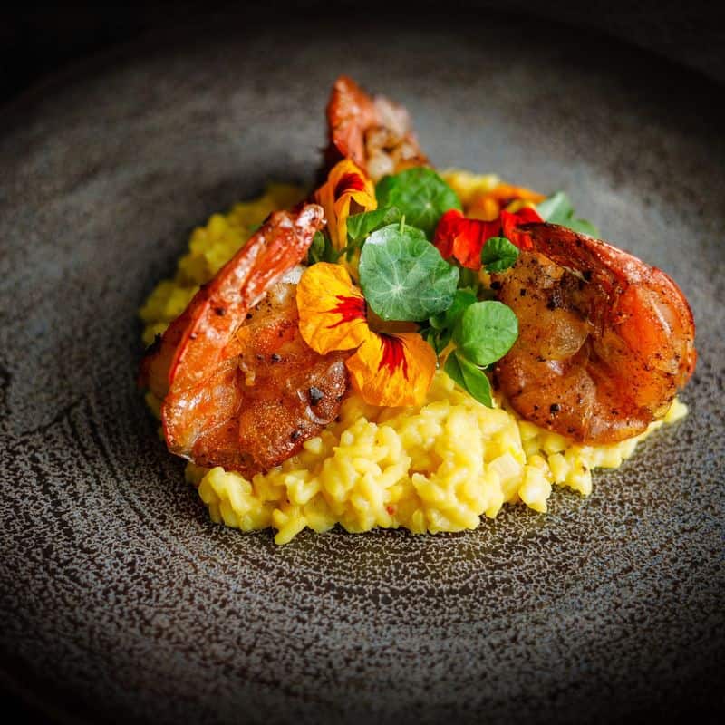 Pisces: Dreamy Seafood Risotto with Edible Flowers