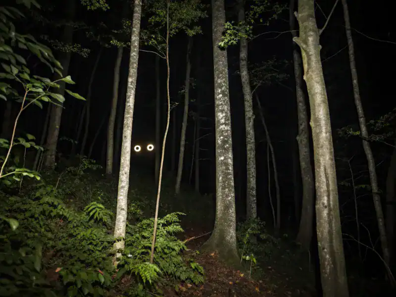 If eyes shine too bright in the dark, you need to back away slowly